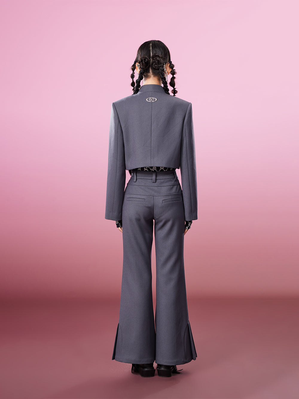 MUKZIN Vintage Pop Gray Cropped High Quality Coat