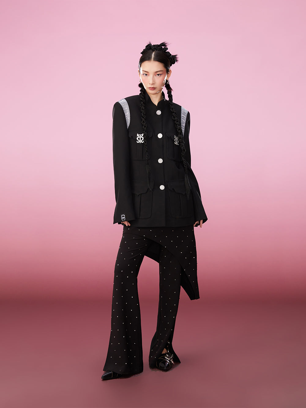MUKZIN Stitching Hot Diamond New Chinese Style Original Coat