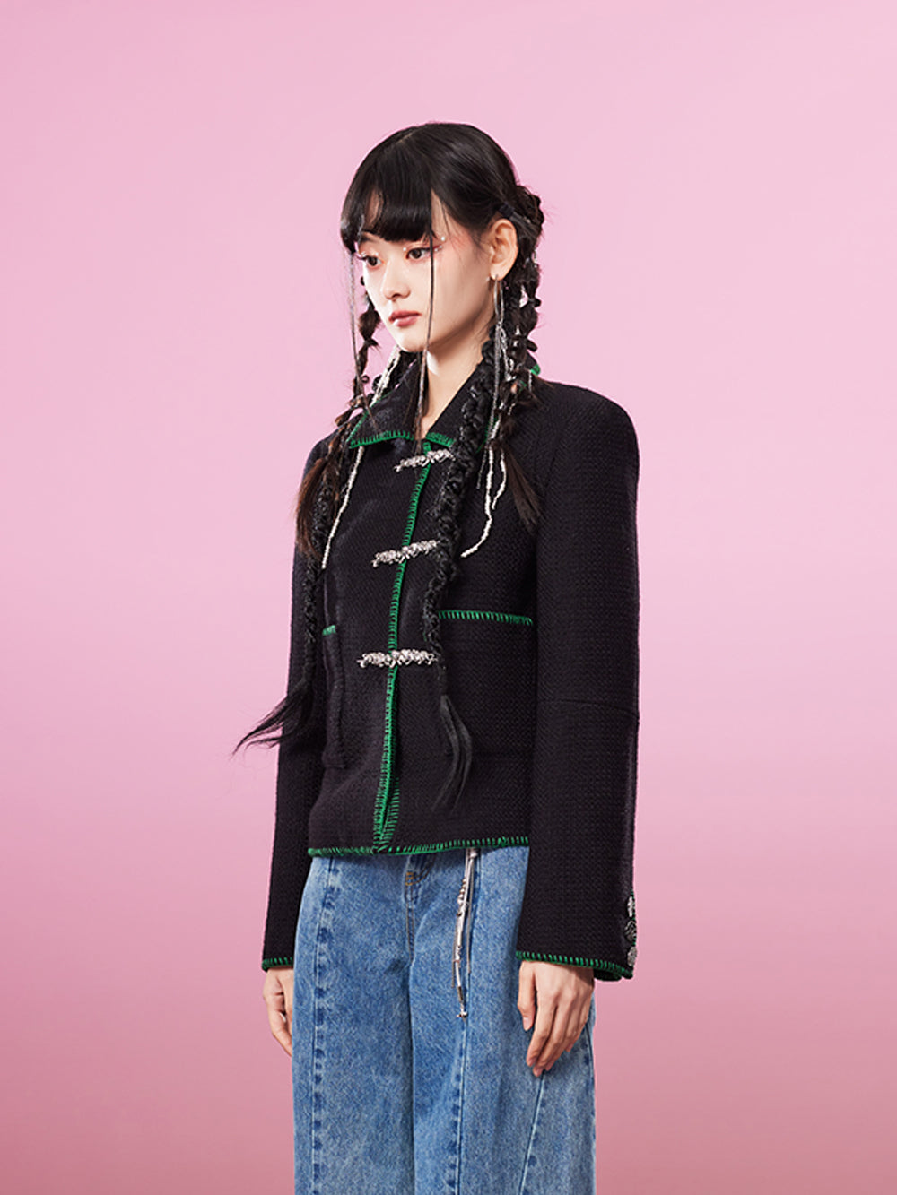 MUKZIN Retro Black Simple Slim Coat