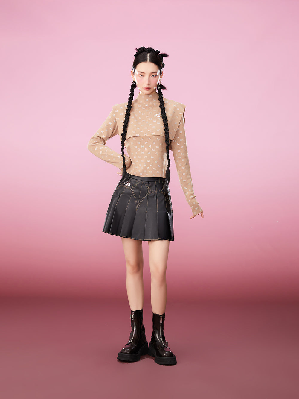 MUKZIN Two-piece Knitted Ironed Diamond Bottoming Undershirt