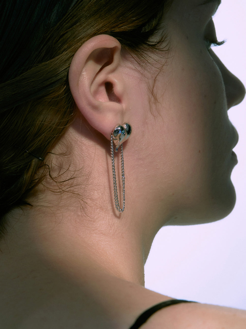 MUKTANK×PEARLONA Oceanic Feel/ Melting Heart Baroque Pearl Chain Earrings