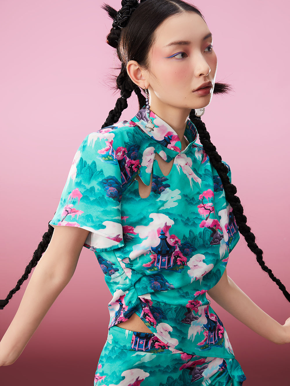 MUKZIN Printed Cool Thin Green Retro Style T-shirts