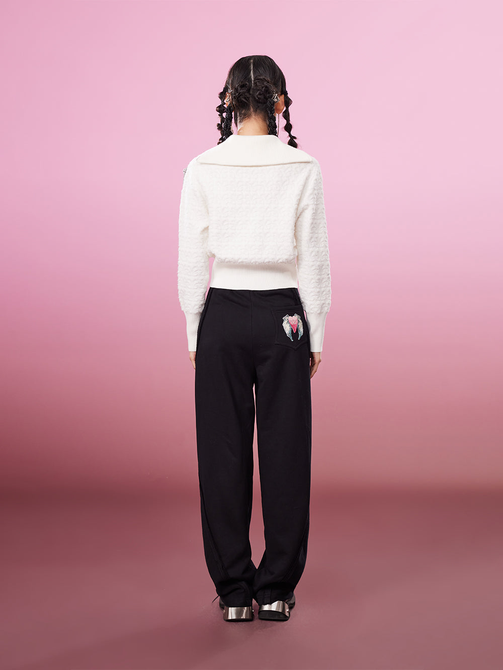 MUKZIN Jacquard Soft White Casual Age-reducing Cardigan Sweater