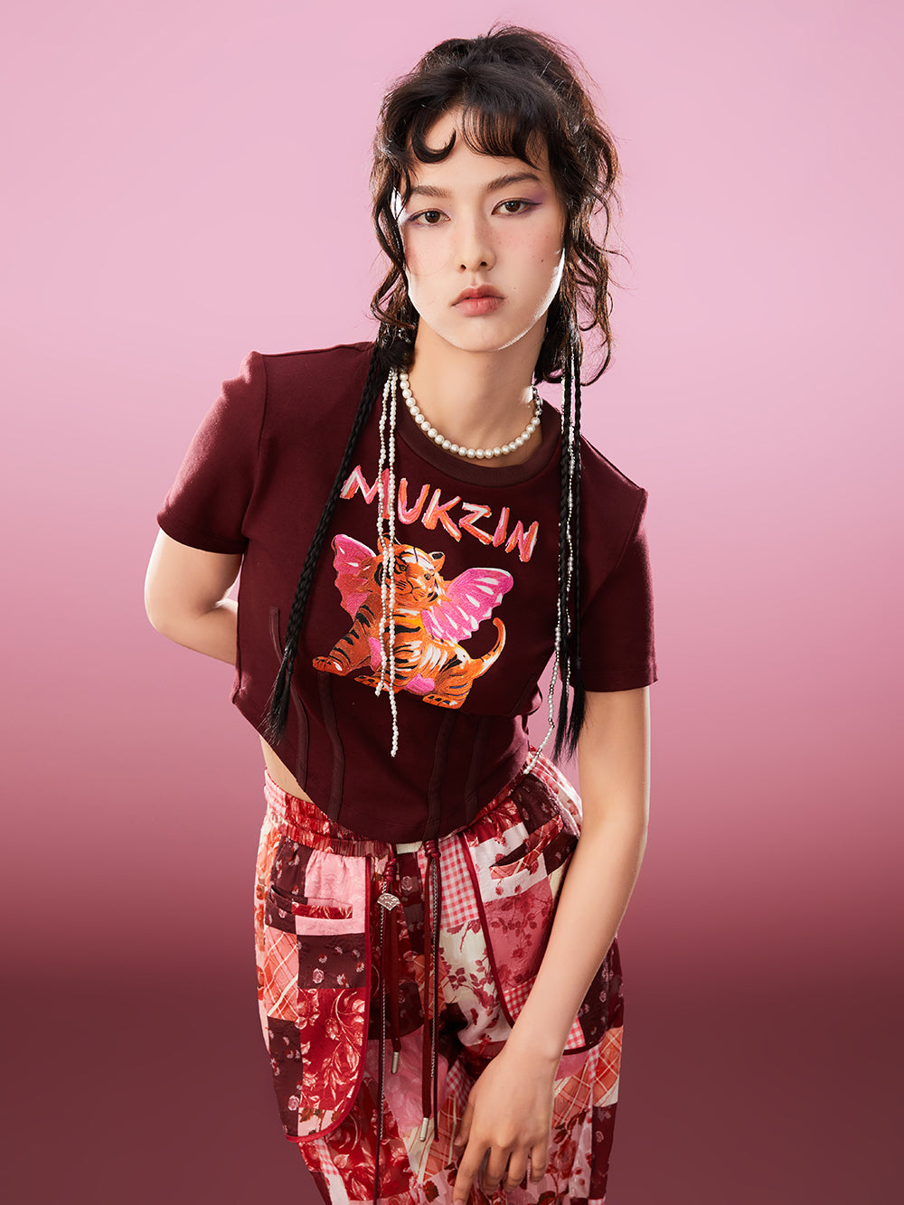 MUKZIN  2-color Short Print All-match Cute Casual T-shirt