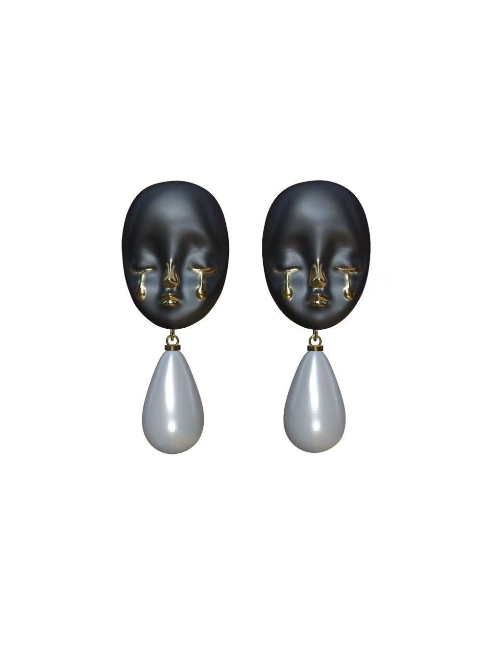 MUKTANK×QUANDO Black Witch Tear Earrings