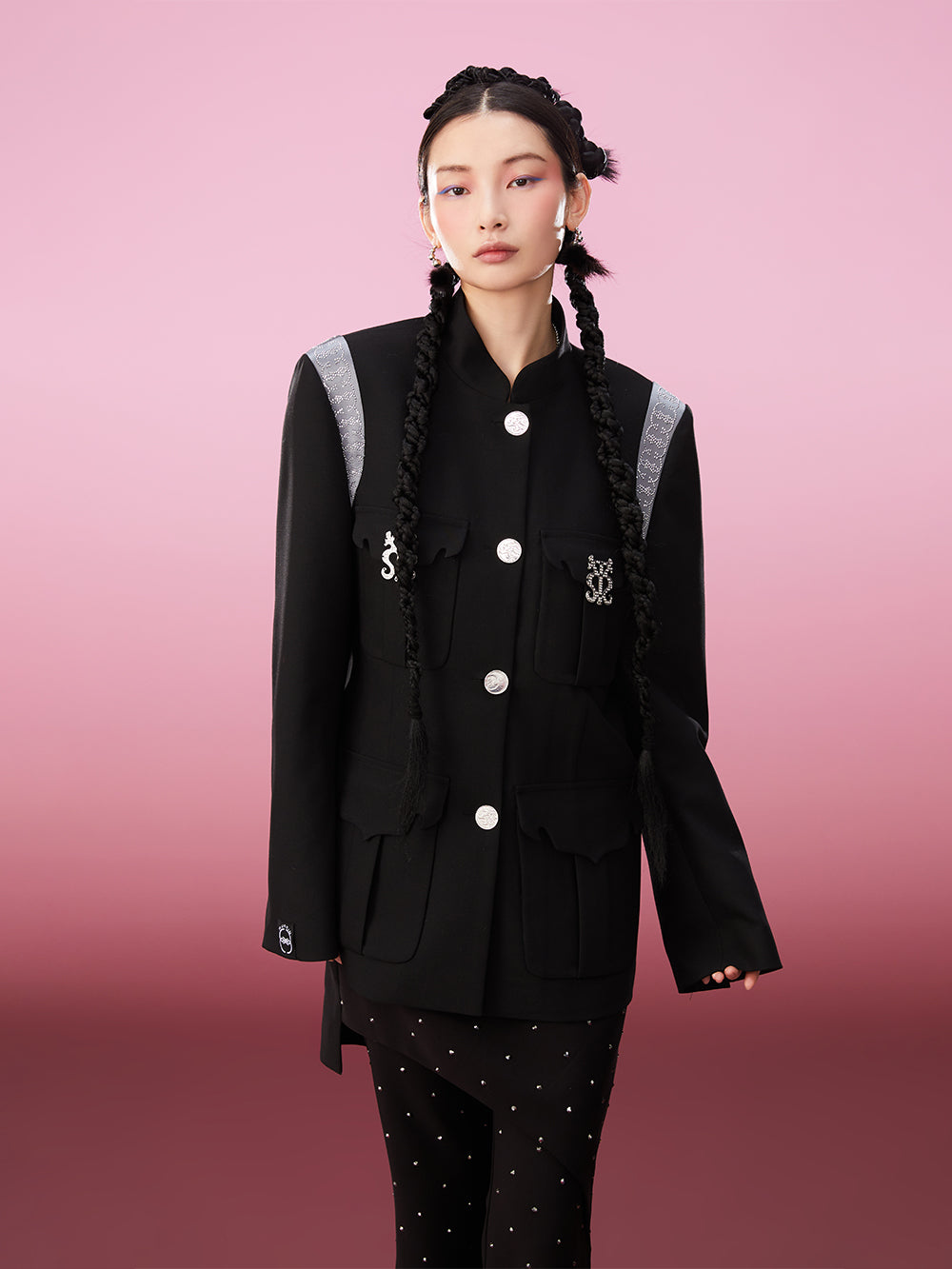 MUKZIN Stitching Hot Diamond New Chinese Style Original Coat