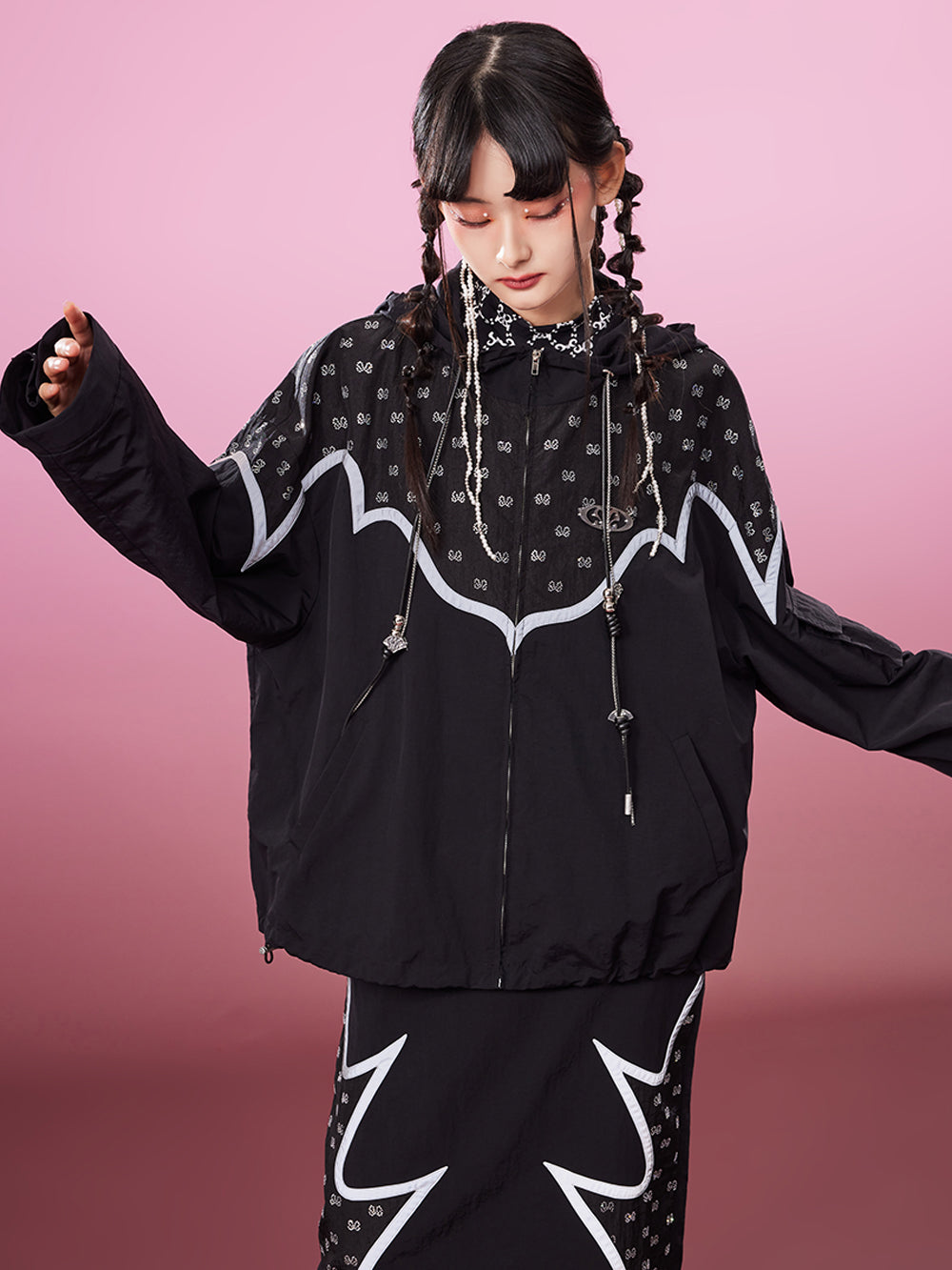 MUKZIN Loose Sports Style Black All-match Original Coat