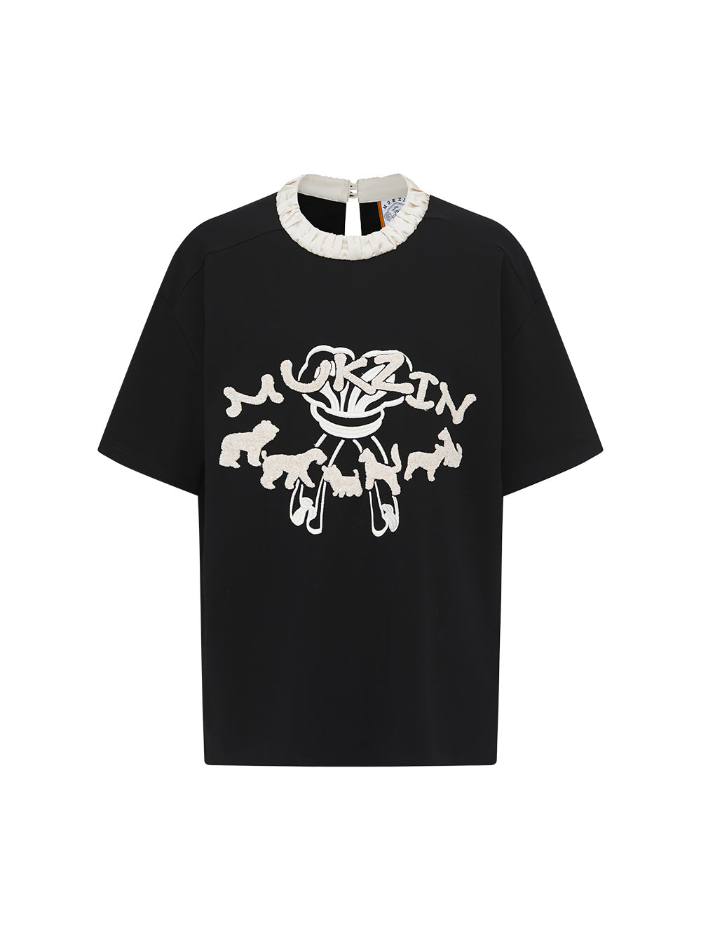 MUKZIN Bow Design Satin Neckline Loose Casual Versatile T-shirt