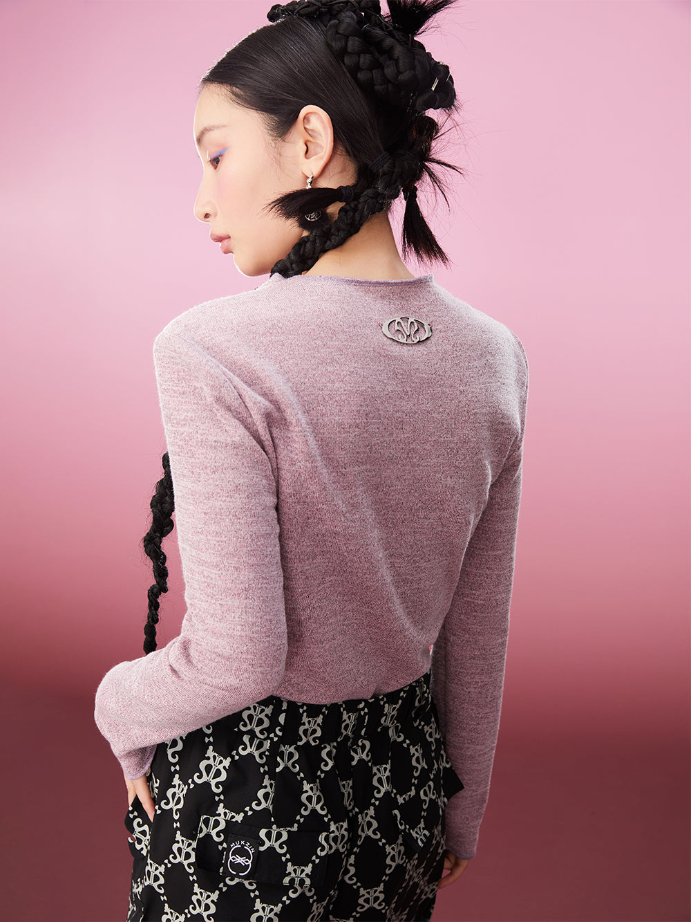 MUKZIN Black White Contrasting Chinese Print Overalls