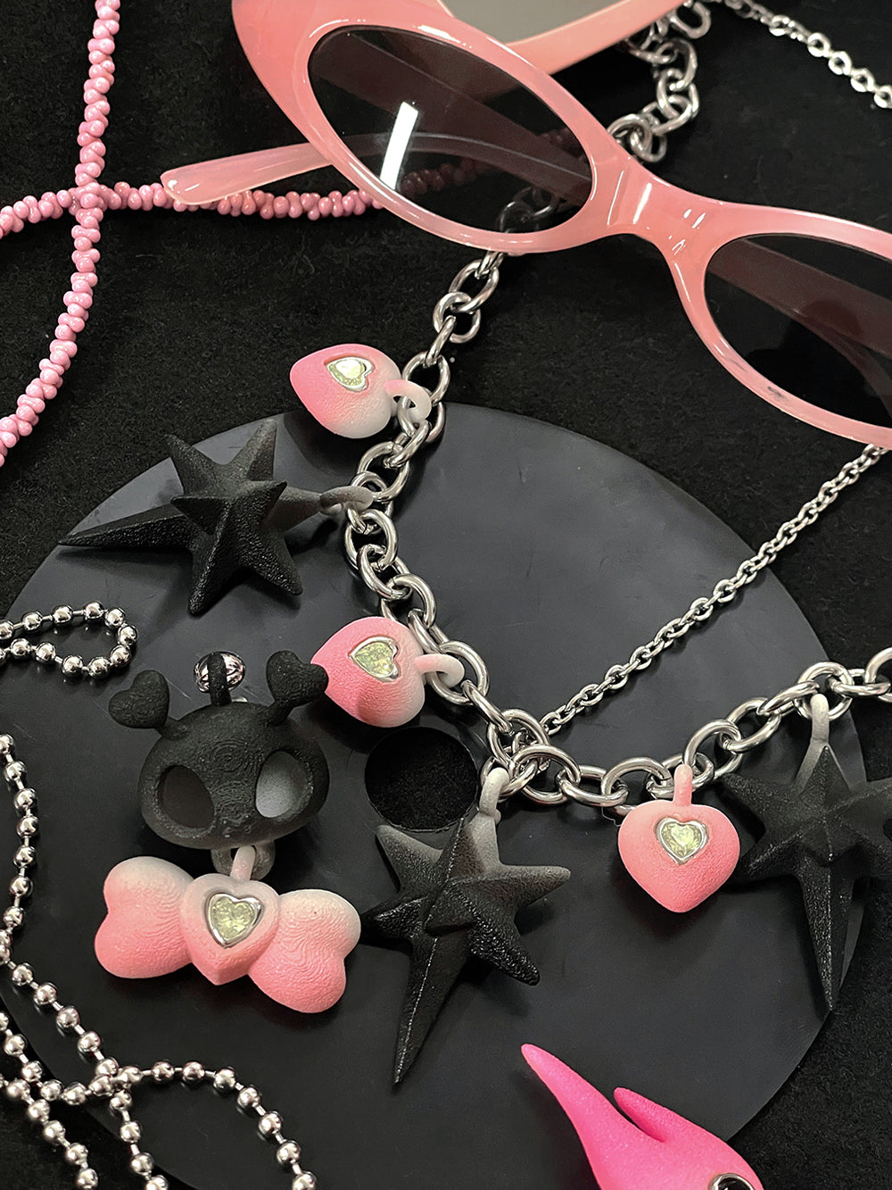 MUKTANK×GEL E LUA Galaxy Pinboll Hexagram Necklaces