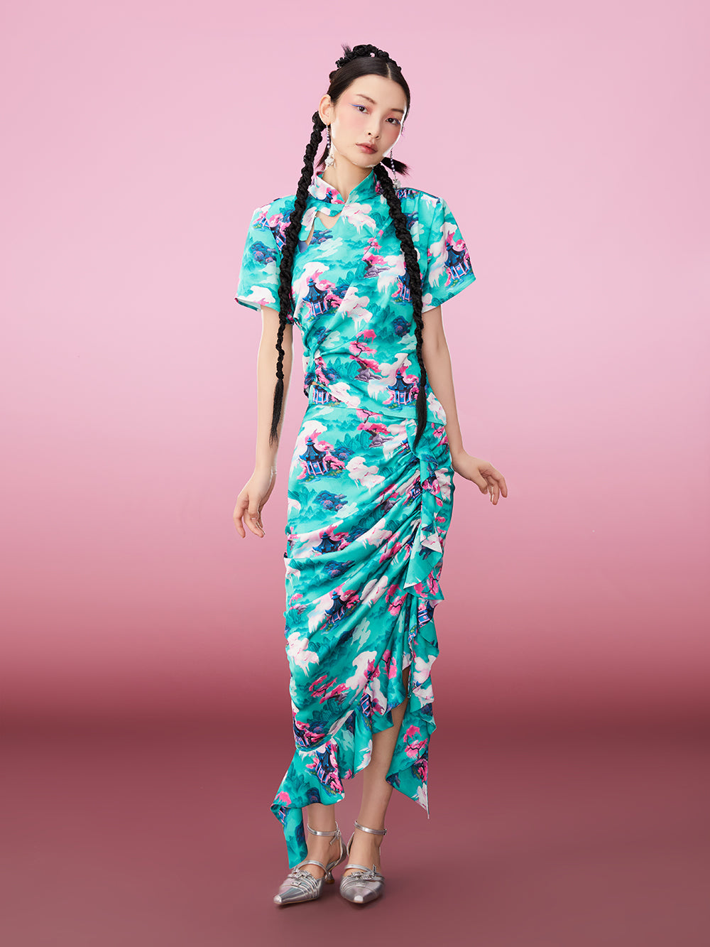 MUKZIN Printed Cool Thin Green Retro Style T-shirts