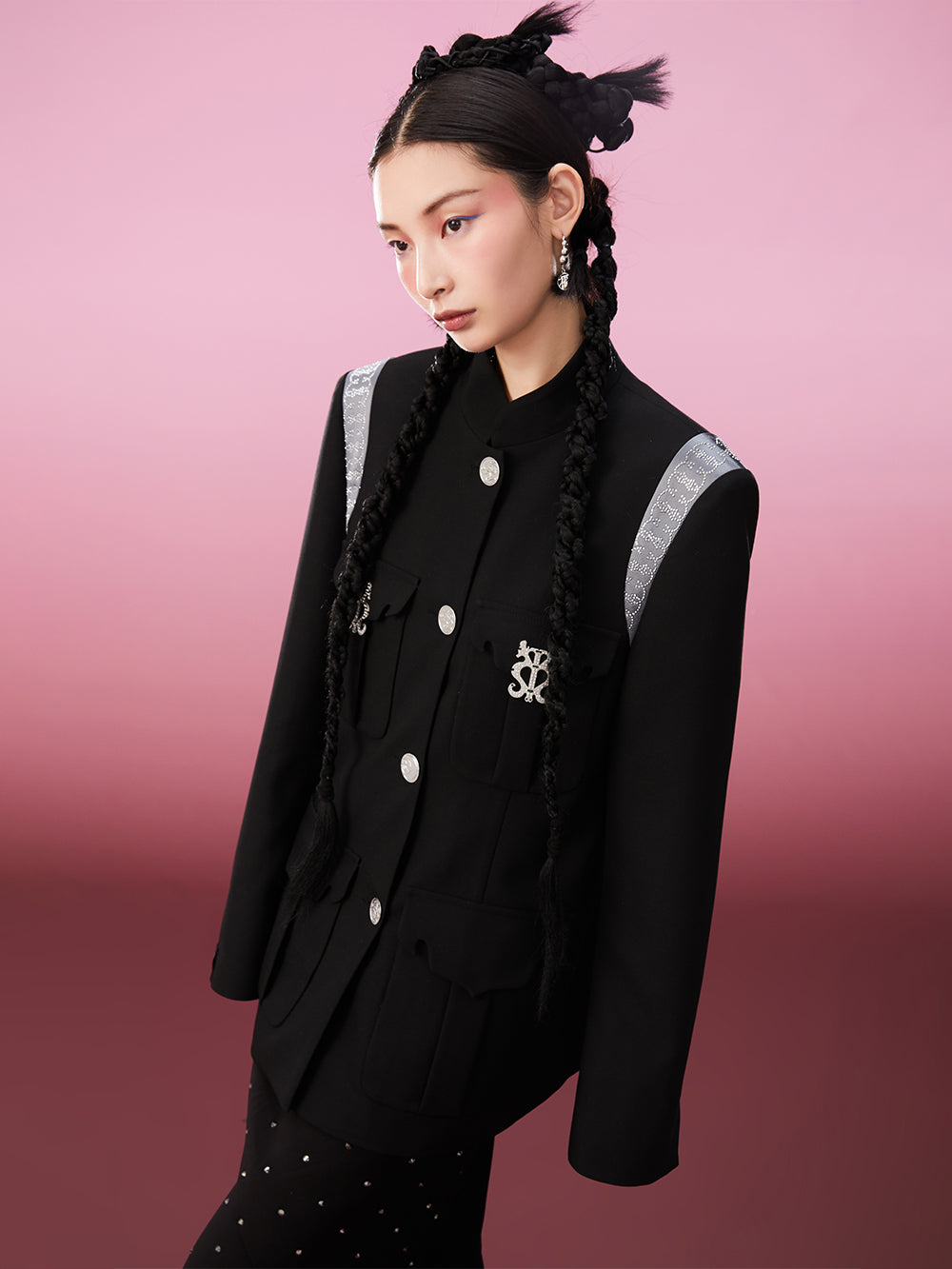 MUKZIN Stitching Hot Diamond New Chinese Style Original Coat