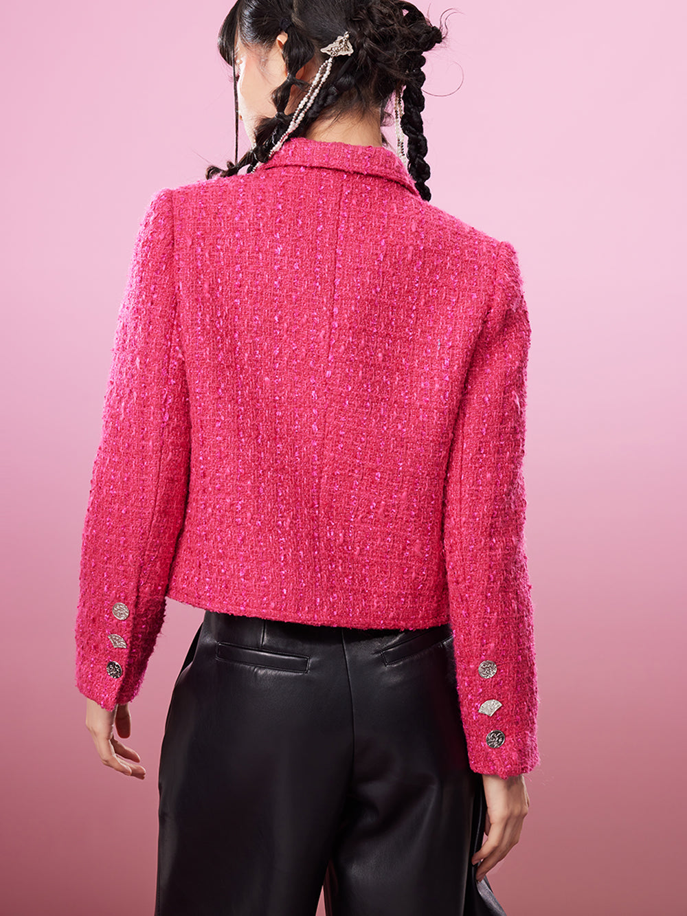 MUKZIN Lapel Pink Slim Fit Pop Durable Coat