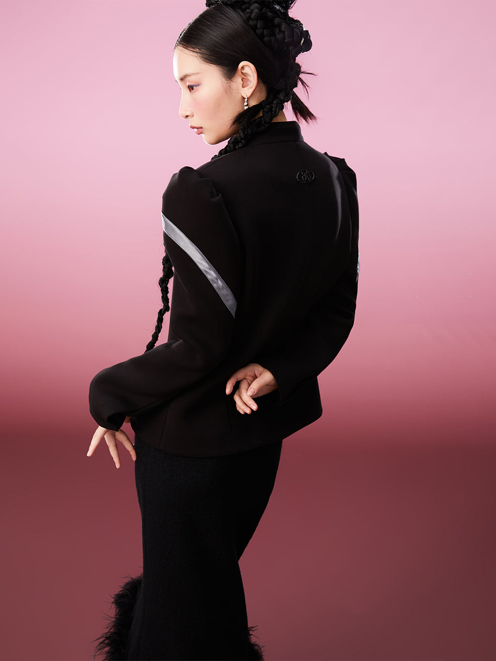 MUKZIN Stitching Retro Chinese Style Slim Coat