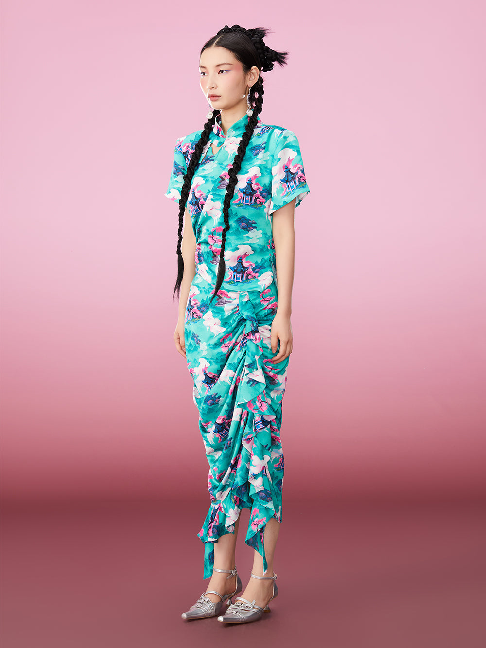 MUKZIN Printed Cool Thin Green Retro Style T-shirts