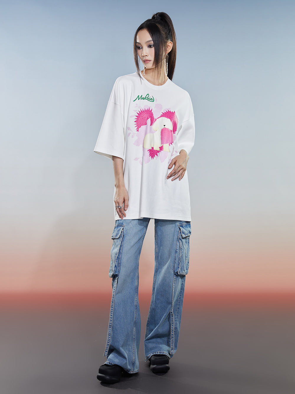 MUKZIN 2-Color Loose Casual Cute Printed T-shirt