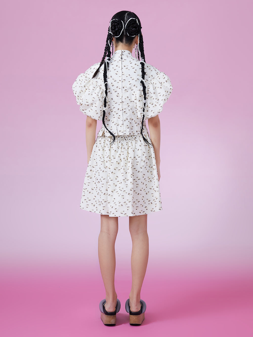 MUKZIN Sweet Puff Sleeve Polka Dot Fashion Dress