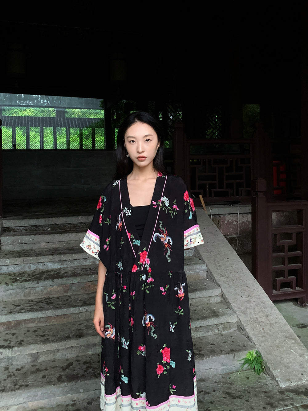 MUKZIN Black New Chinese Style Loose Dress