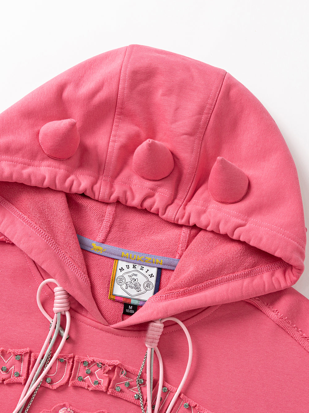 MUKZIN Pink Cute Embroidered Campus Style Sweatshirt