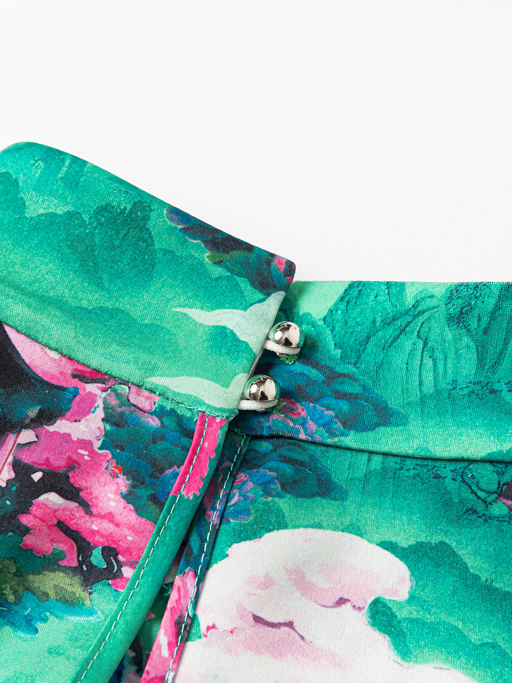 MUKZIN Printed Cool Thin Green Retro Style T-shirts