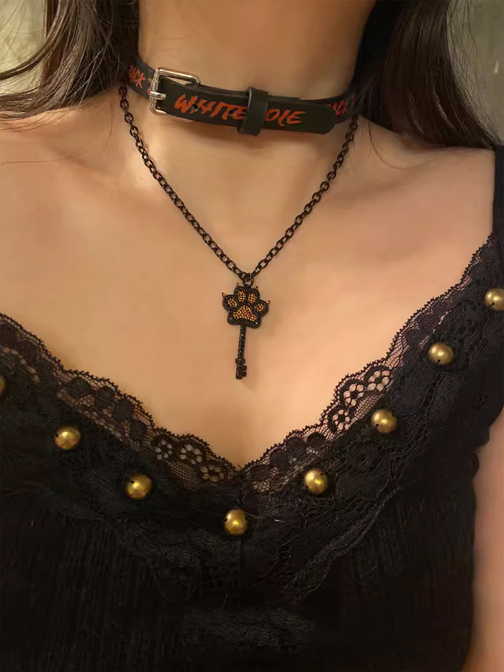 MUKTANK X WHITEHOLE Black Bone Necklace
