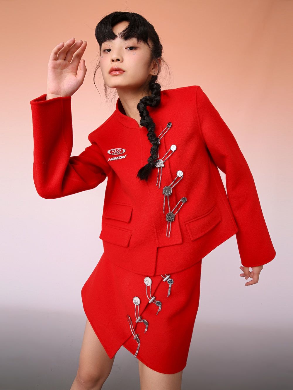 MUKZIN Retro Style Red Original Slim Fashion Coat