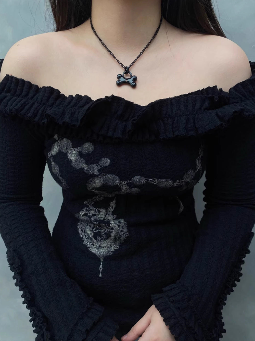 MUKTANK X WHITEHOLE Black Bone Necklace