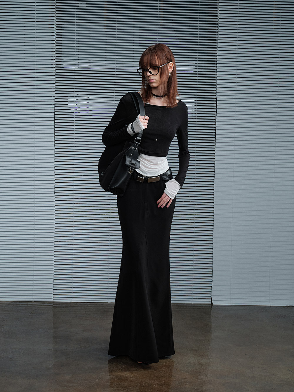 MUKTANK X MODULER Atmospheric Mermaid Hem Midi Skirt