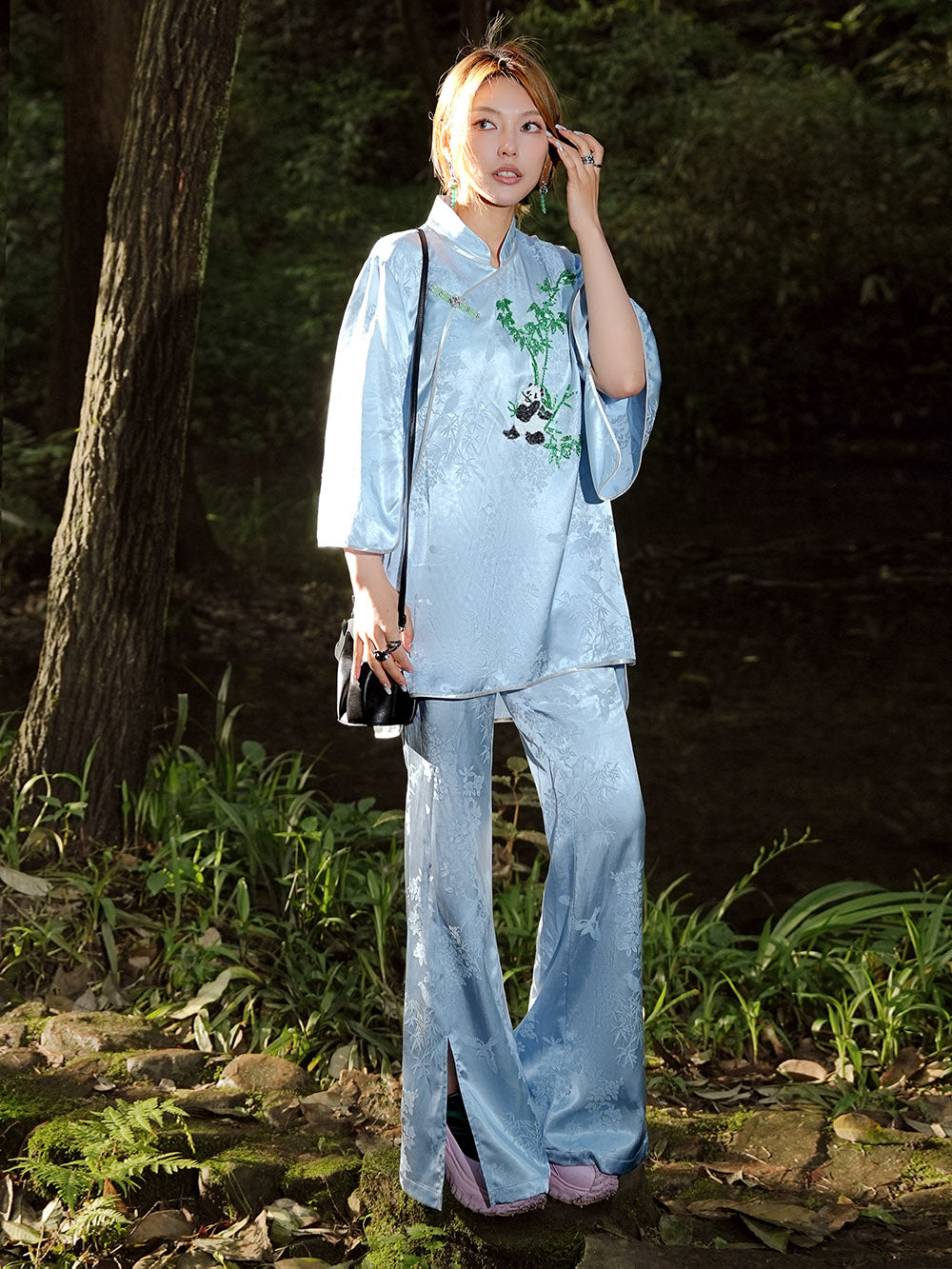 MUKZIN Blue New Chinese Cheongsam Shirt