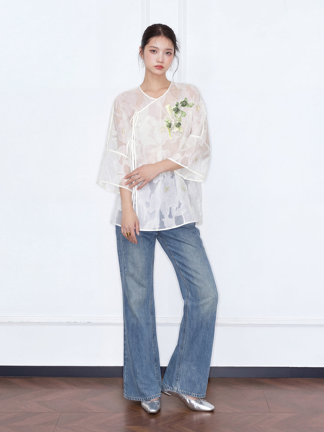 MUKZIN "Capsule Collection" New Chinese Style Embroidered Changyi Mulberry Silk Shirt