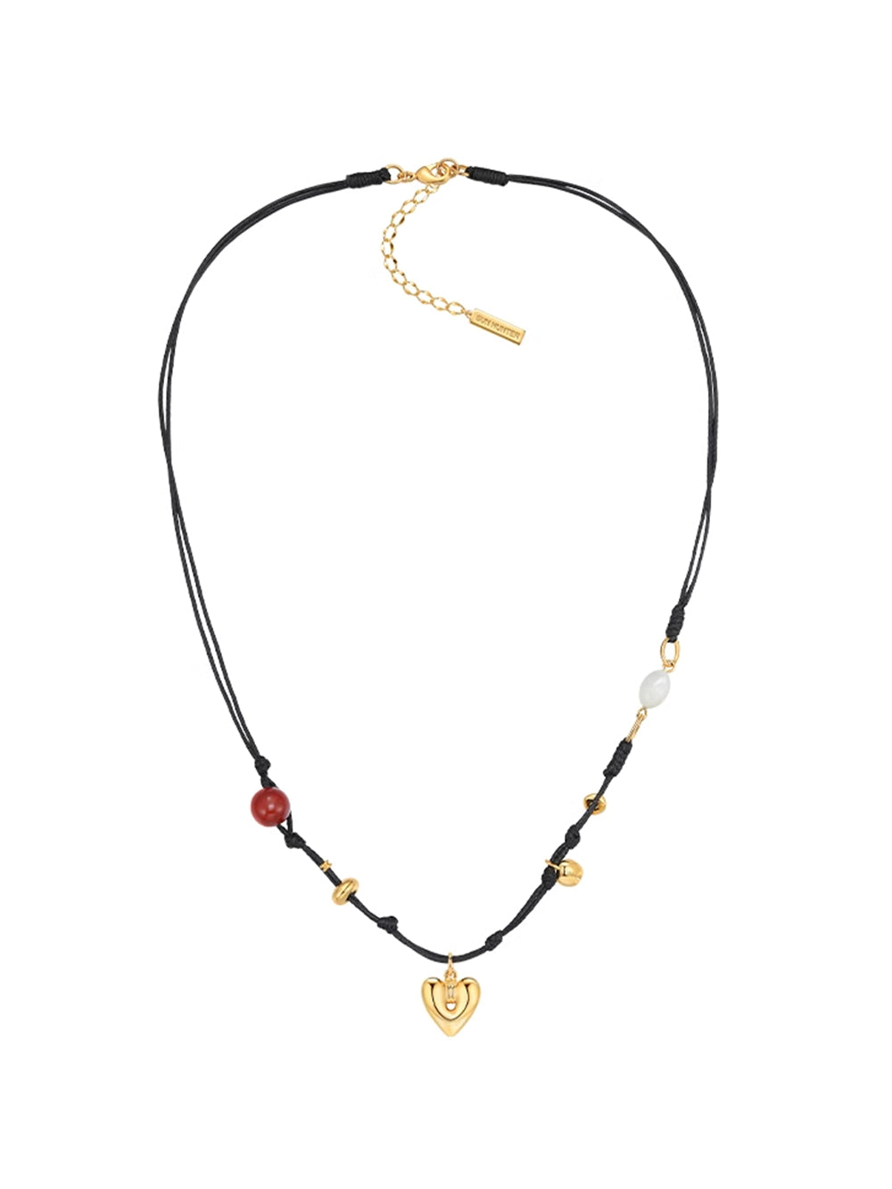 MUKTANK×SUN HUNTER Heart-shaped Braided Rope Necklace