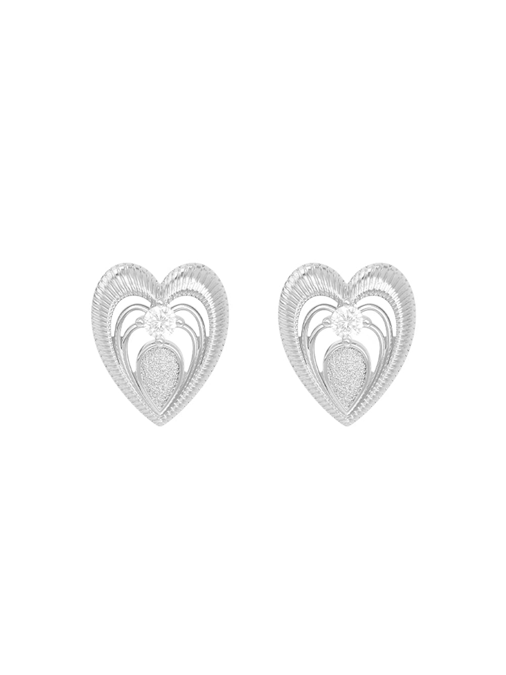 MUKTANK×SUN HUNTER Lace heart ear clips