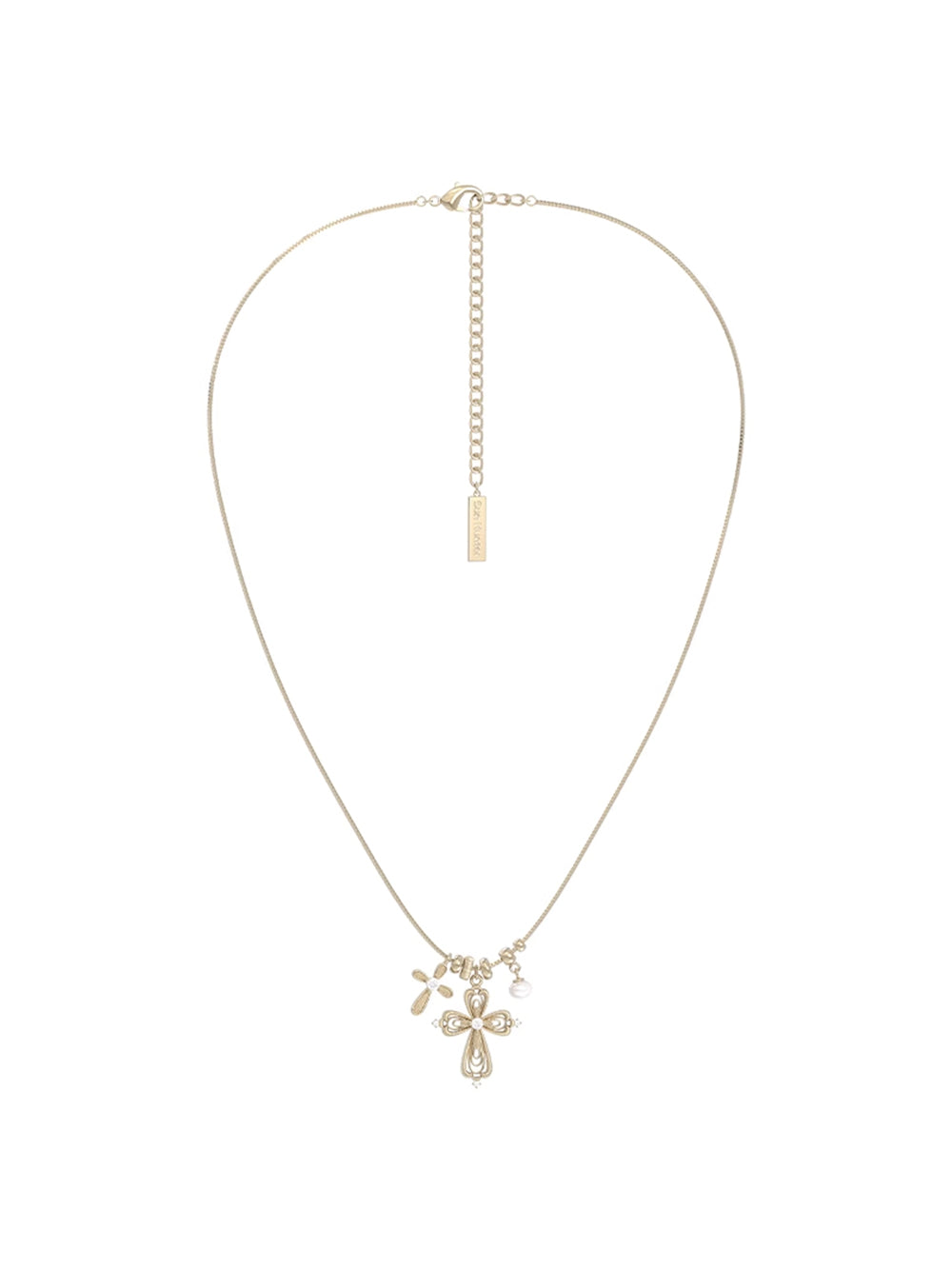 MUKTANK×SUN HUNTER Multi-pendant cross necklace