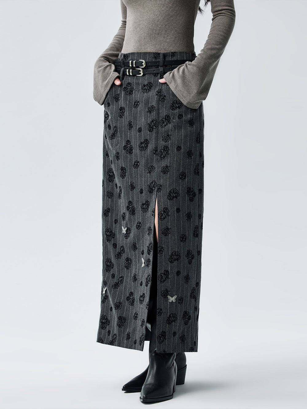 MUKTANK×LOUMUTAKU Lily Patterned Overcoat