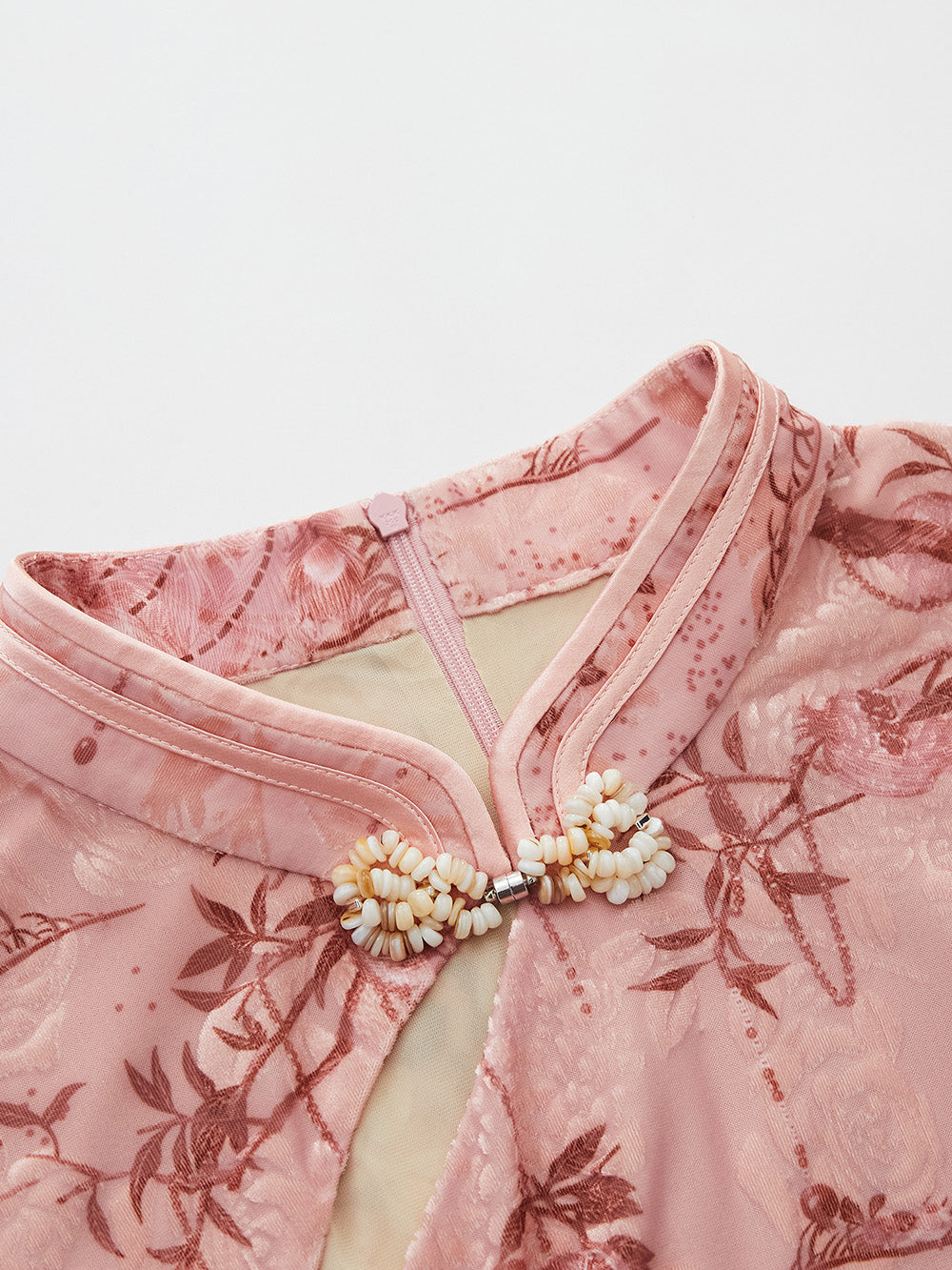 MUKZIN Spring Prelude"Fang Hua" Neo Chinese Style Velvet Burned-out Cheongsam
