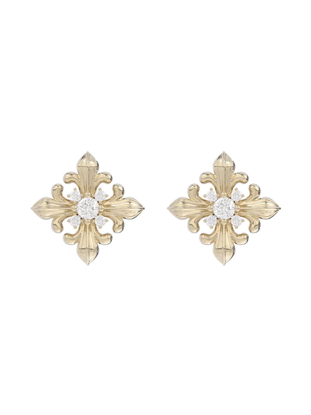 MUKTANK×SUN HUNTER Iris-shaped Square Earrings
