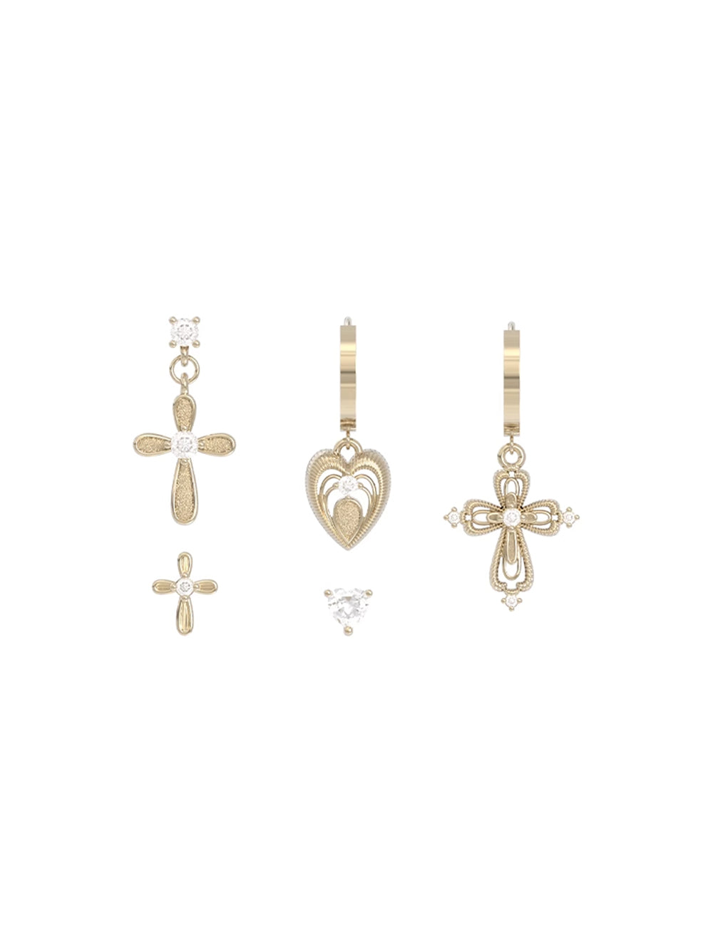 MUKTANK×SUN HUNTER Cross earring set