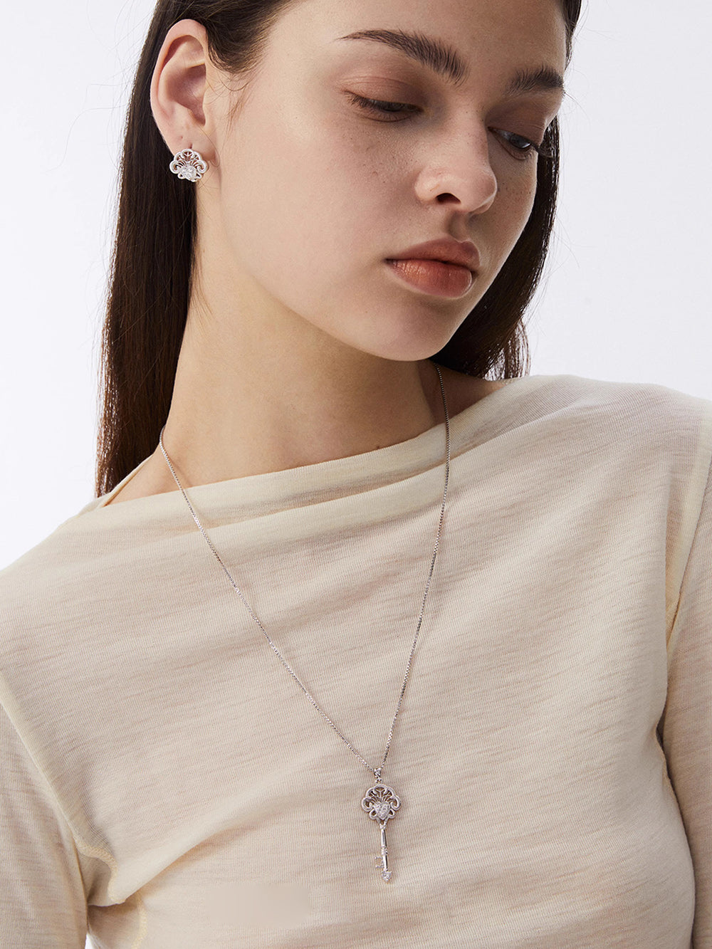 MUKTANK×SUN HUNTER Lace key simple chain (long style)
