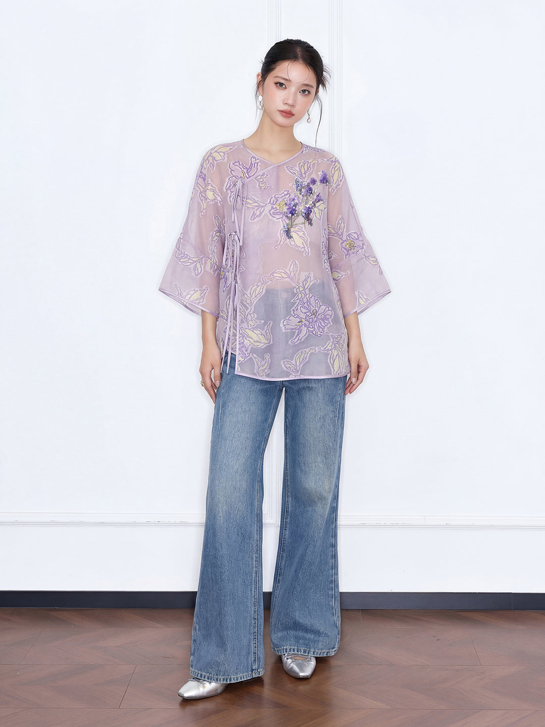 MUKZIN "Capsule Collection" New Chinese Style Embroidered Changyi Mulberry Silk Shirt