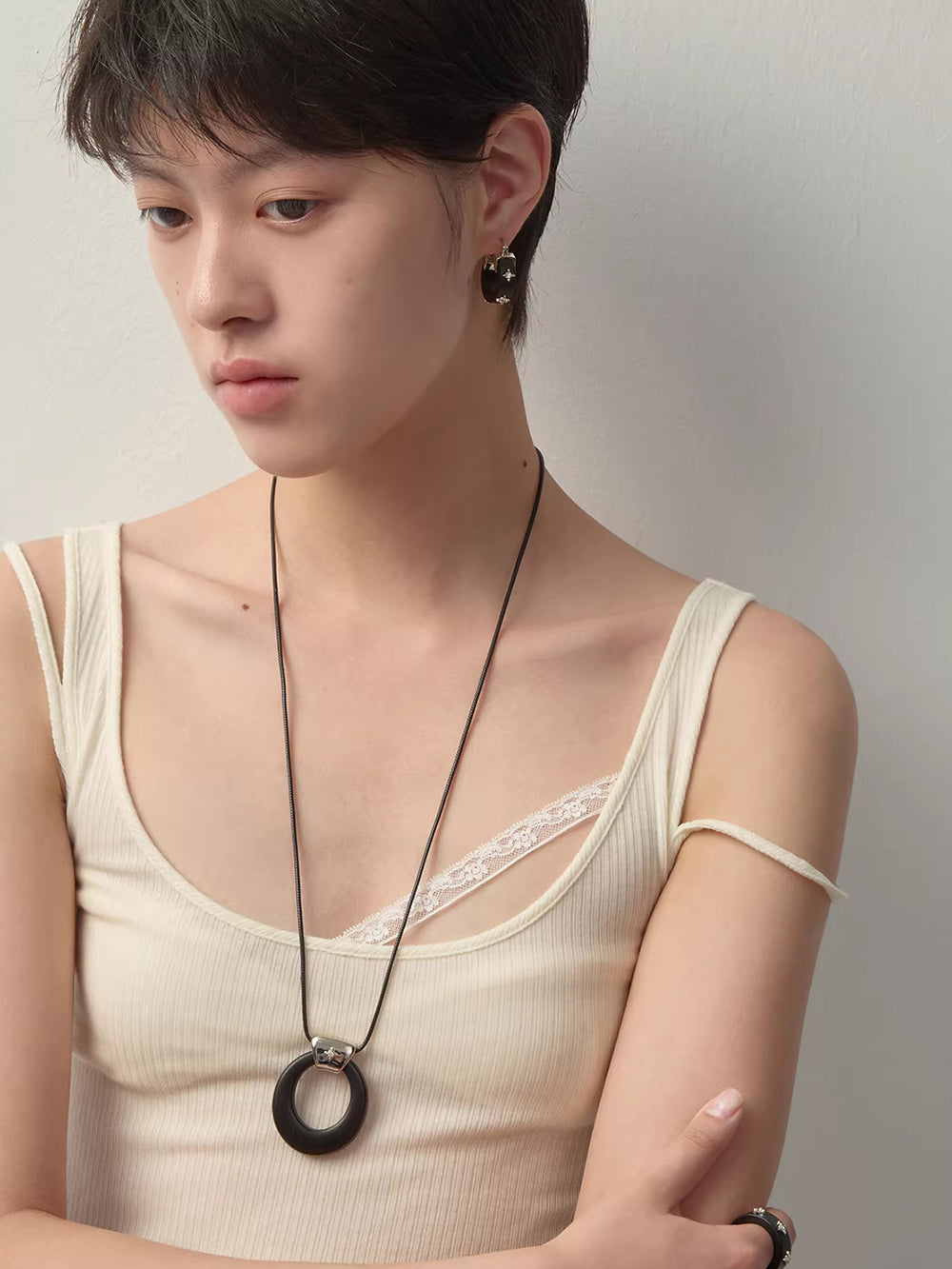 MUKTANK×SUN HUNTER Wooden Iris Hoop Earrings
