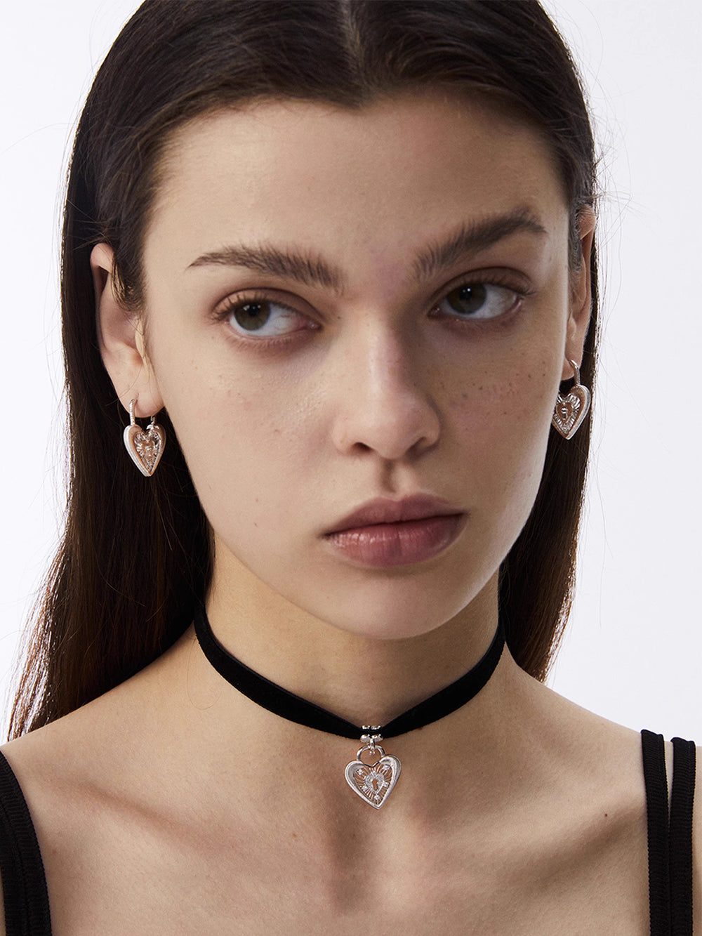 MUKTANK×SUN HUNTERLace heart lock choker