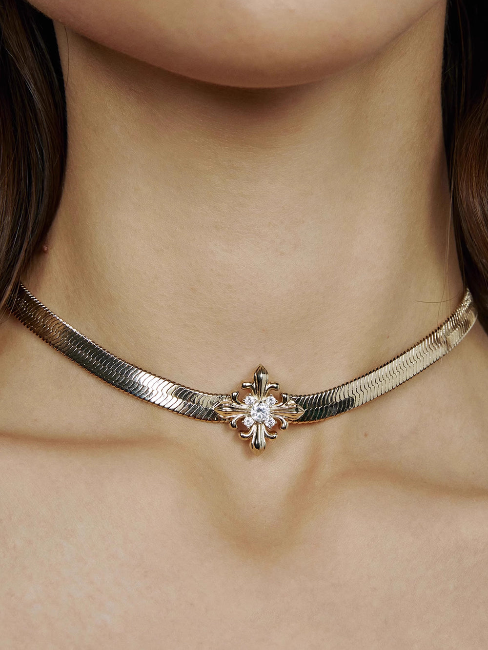 MUKTANK×SUN HUNTER Iris-themed Snake Bone-style Neck Chain