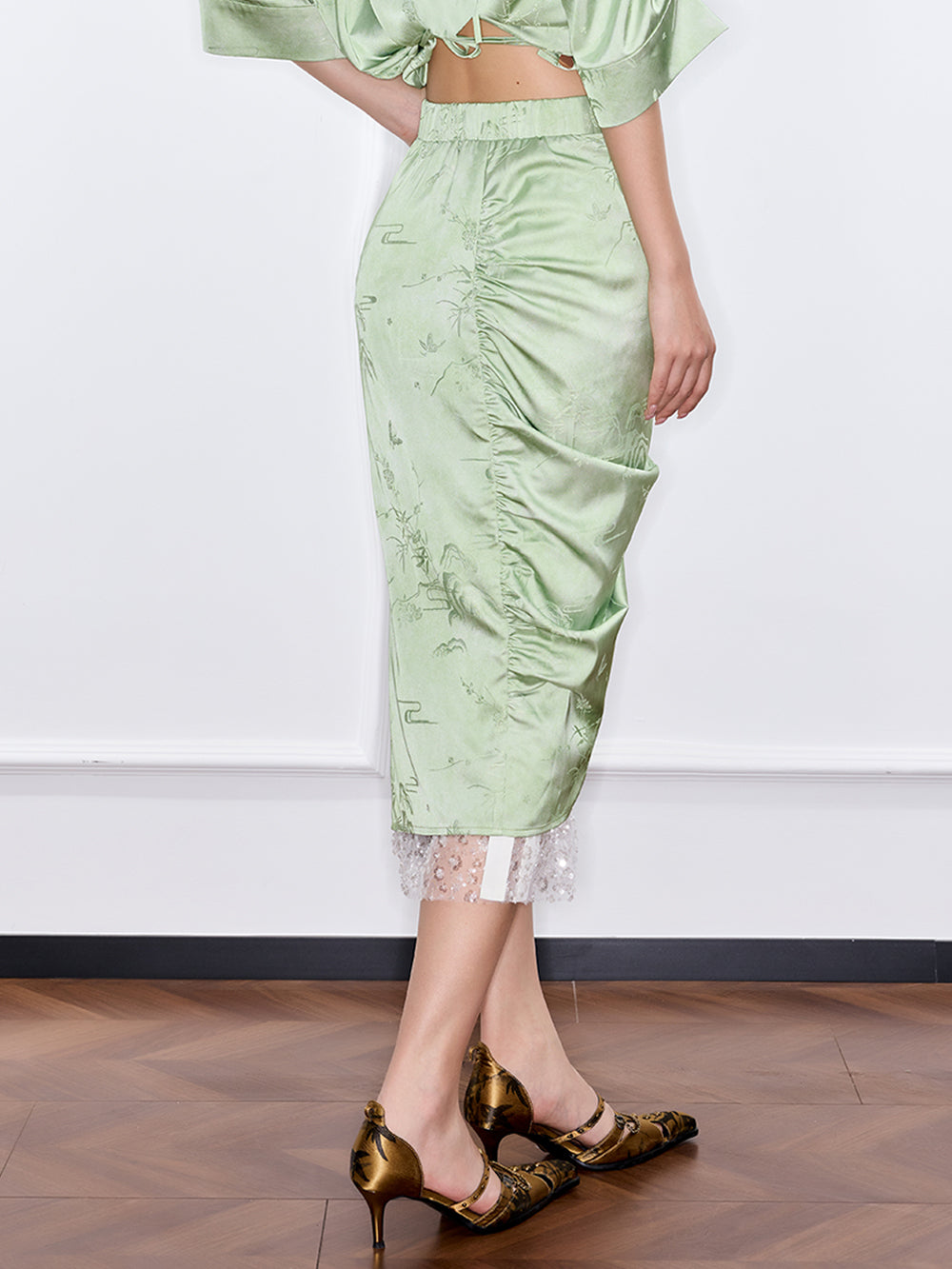 MUKZIN“Capsule Collection”New Chinese Style Tang-style Half Skirt Dyed with Plant Dyes