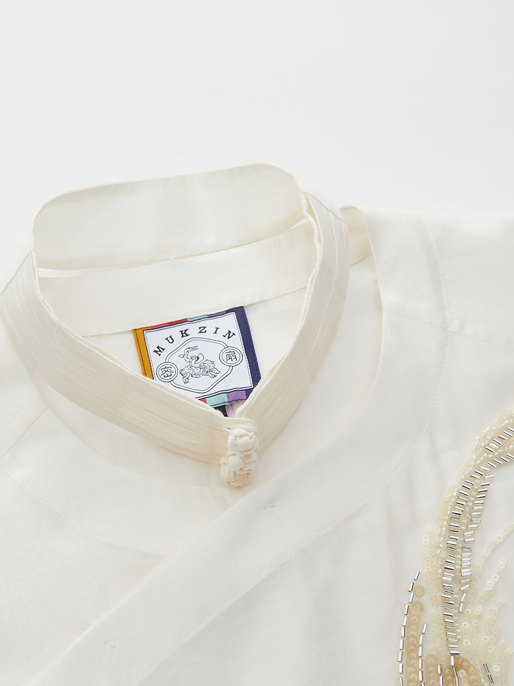MUKZIN SpringPrelude Chanting Pine Chinese - style Round - collar Translucent Traditional - style Shirt