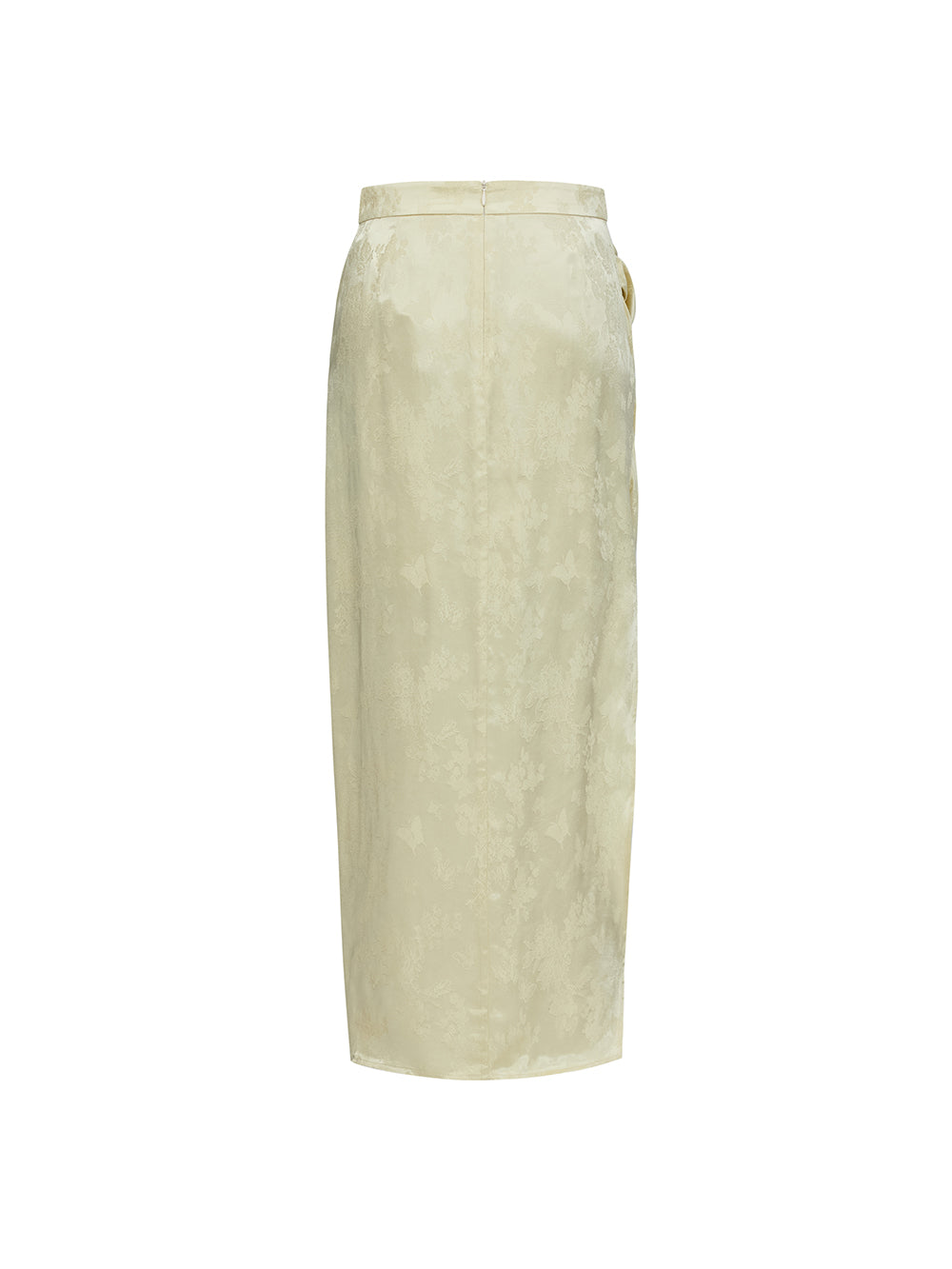 Mukzin "Ode To The New Summer"Light Yellow Elegant Split Pencil Skirt