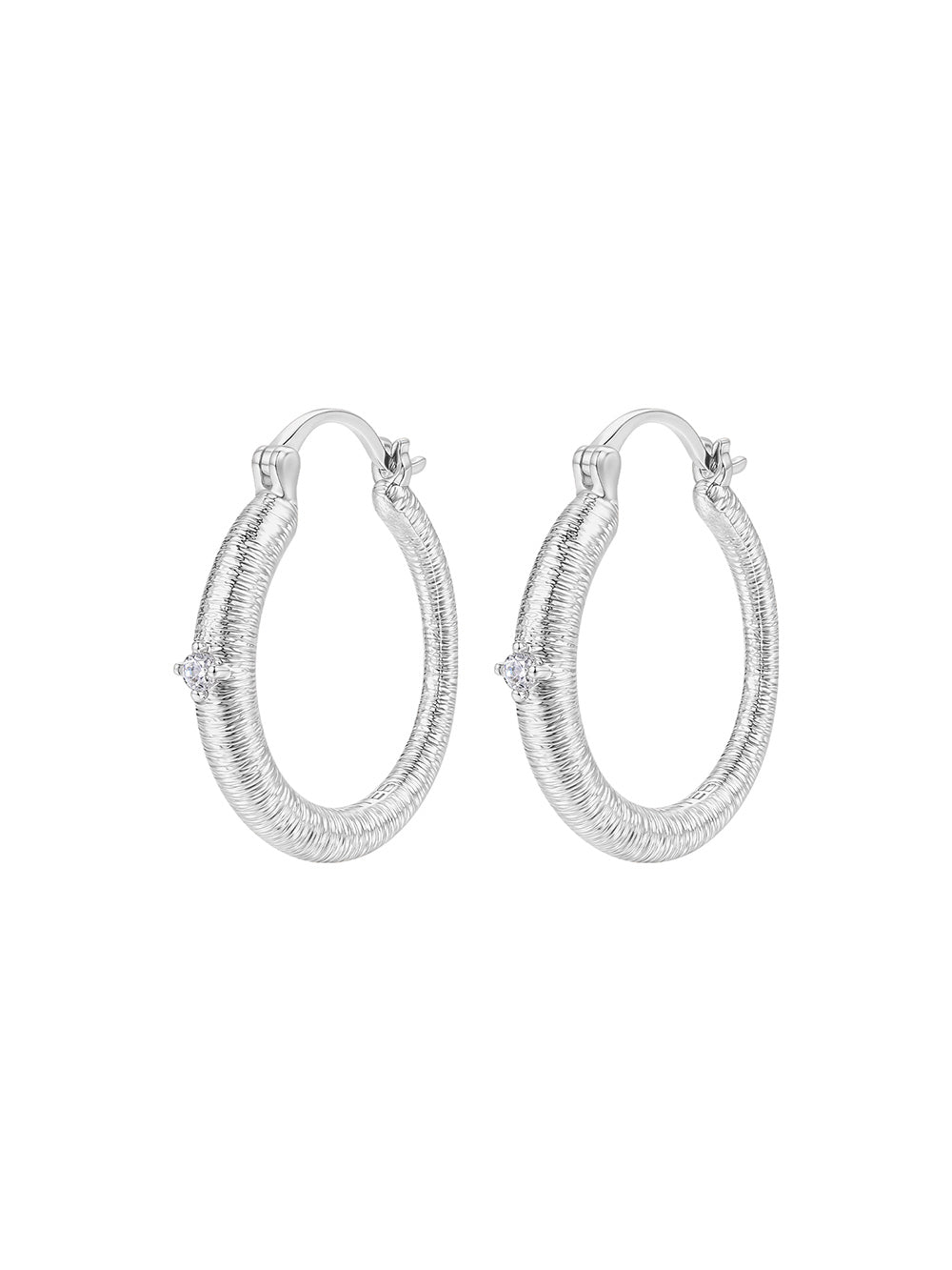 MUKTANK×SUN HUNTER Medium-Sized Brushed Huggie Earrings