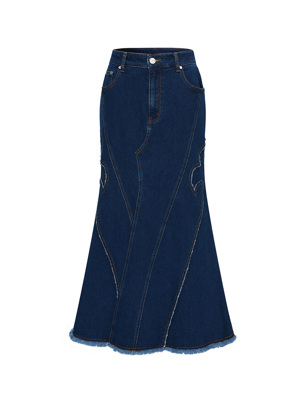 MUKZIN Linglong "Fengqi" Washed Denim Skirt