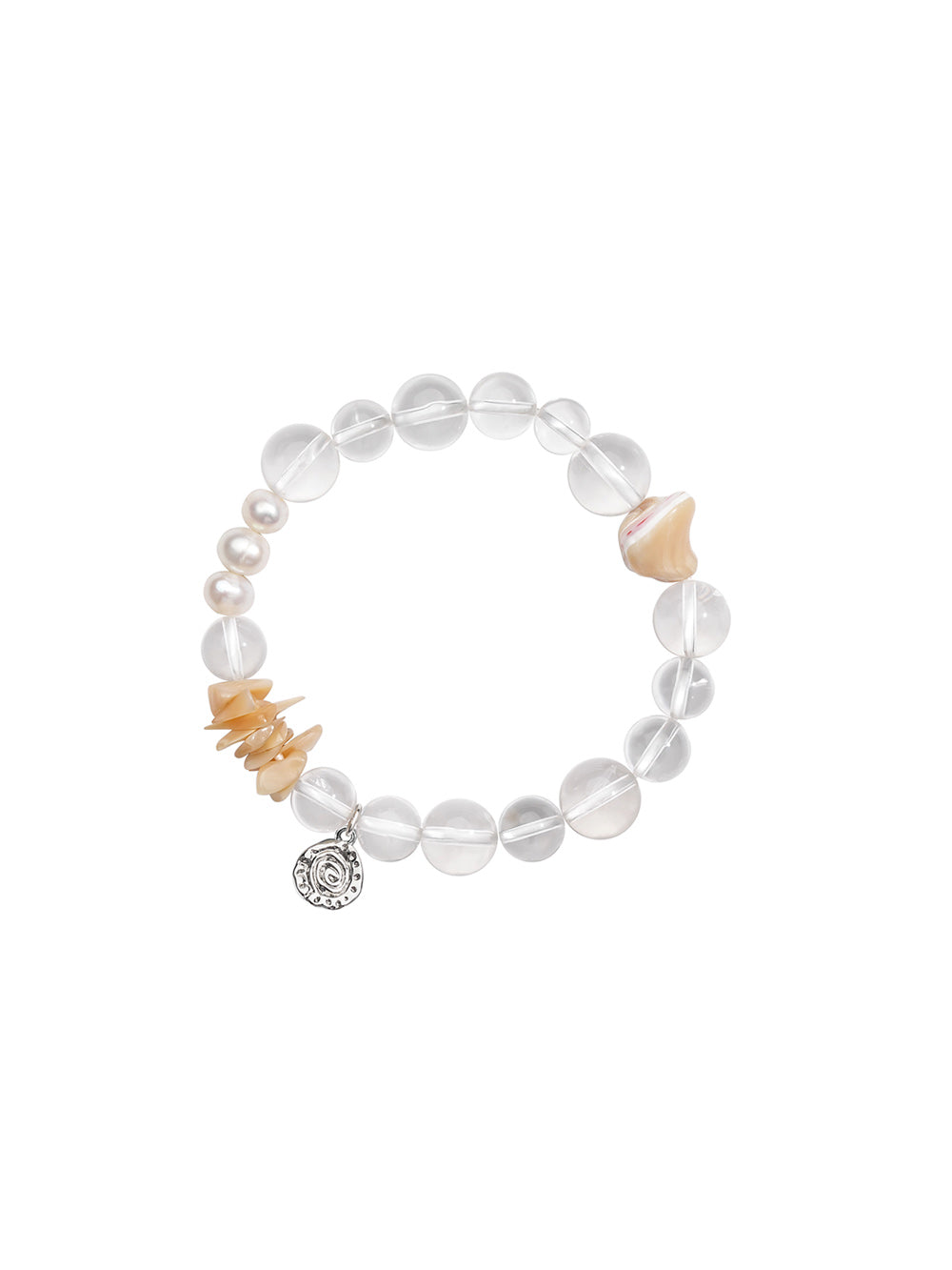 MUKTANK×SUN HUNTER“Fleeting Light”Seashell Crystal Bracelet(Beach Shell)