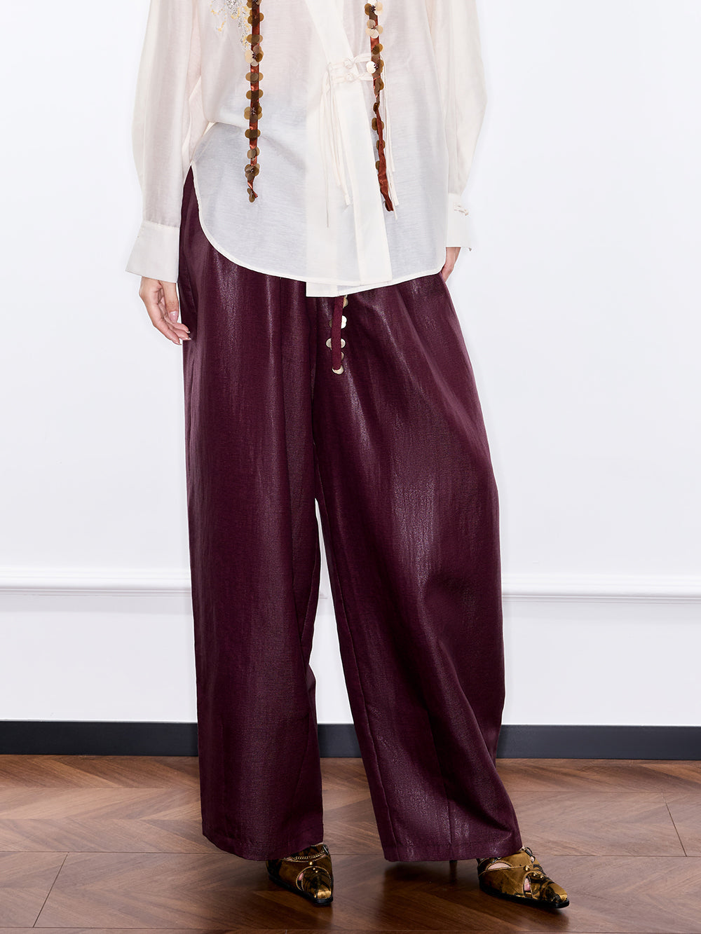 MUKZIN "Ode to the New Summer"Neo - Chinese Style Embroidered White Shirt