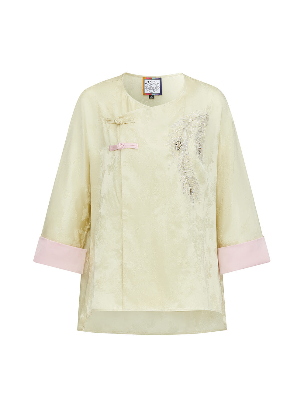 Mukzin "Ode To The New Summer"New Chinese-Style Embroidered Shirt With Frog Buttons On The Placket